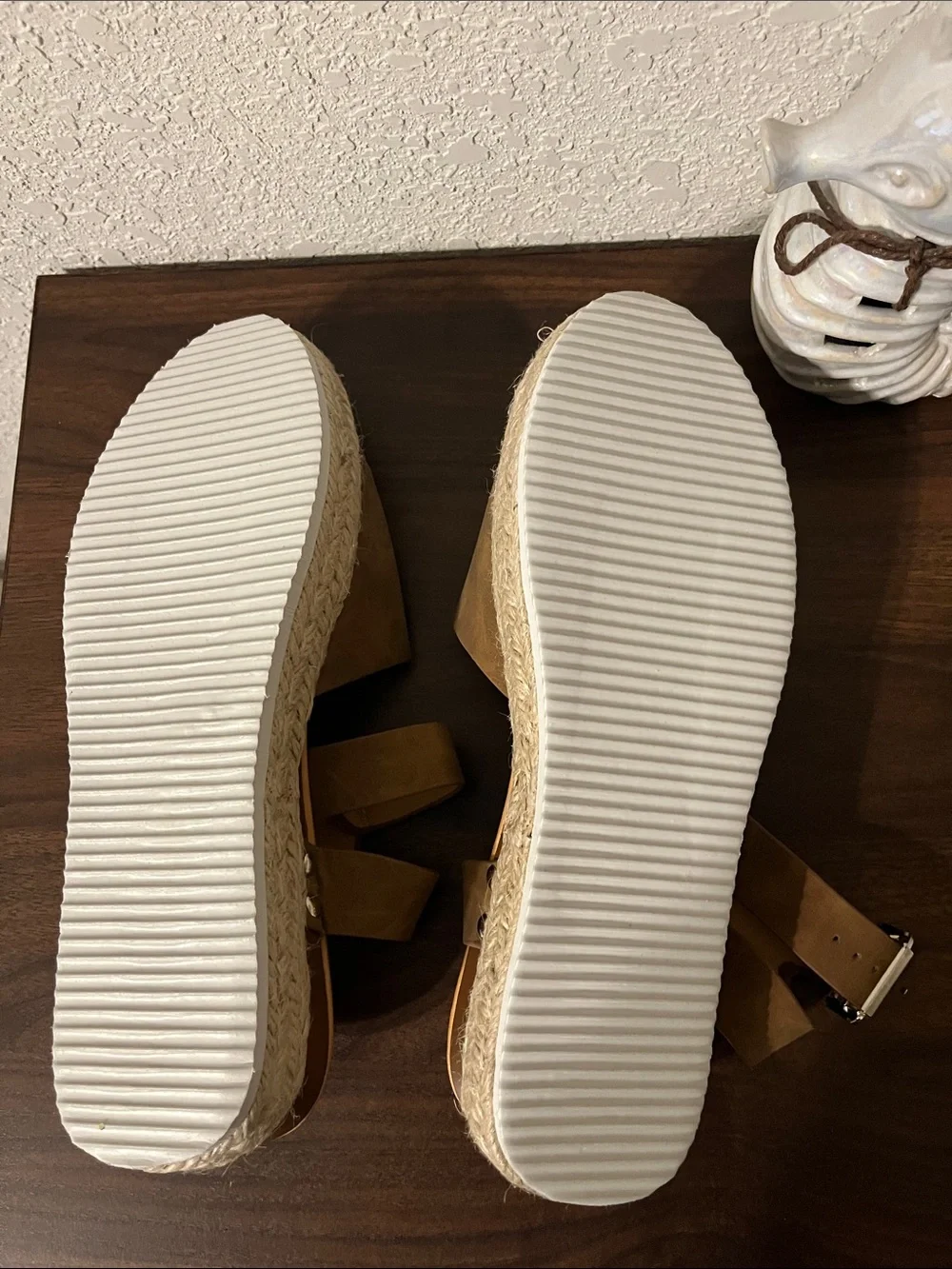 NWOT Women's Tan Ankle-Strap Espadrille Sandals